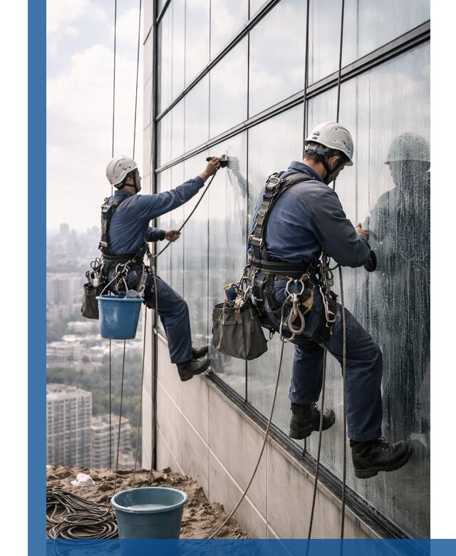 Профессиональная мойка фасадных окон альпинистами в Ртищеве