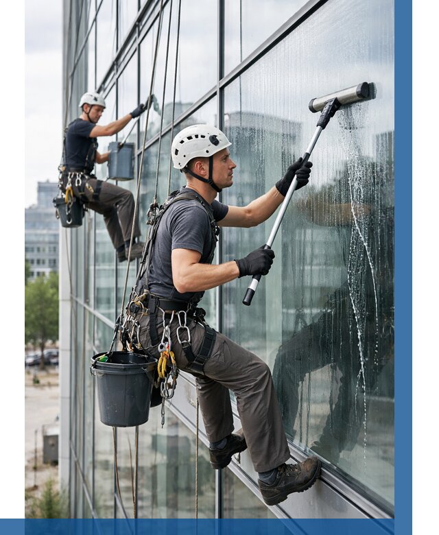 Мойка витражей альпинистами в Ртищеве от 715 р. под ключ|ВЫСОТНИК-Ртщ