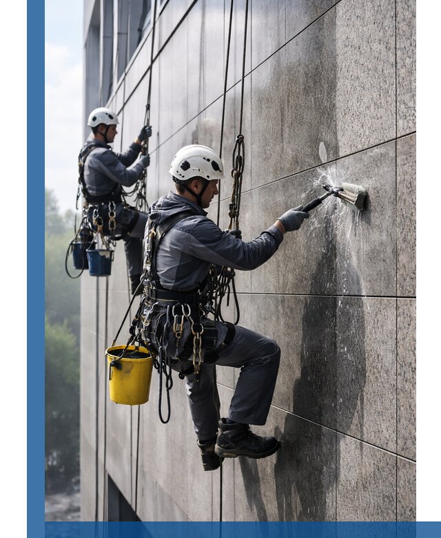 Профессиональная мойка фасада из керамогранита в Ртищеве