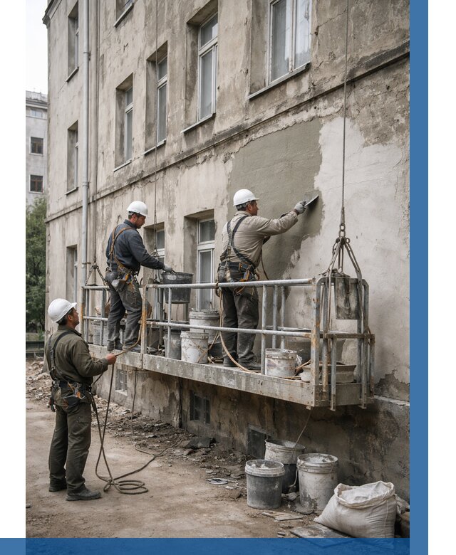 Капитальный ремонт фасада в Ртищеве от 4290 р. | ВЫСОТНИК-Ртщ