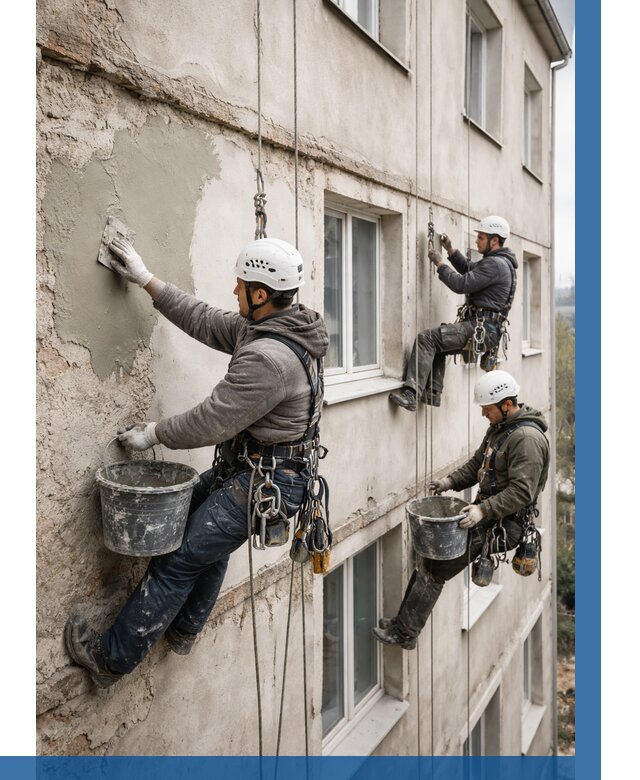 Ремонт штукатурного фасада в Ртищеве от 766 р. под ключ | ВЫСОТНИК-Ртщ