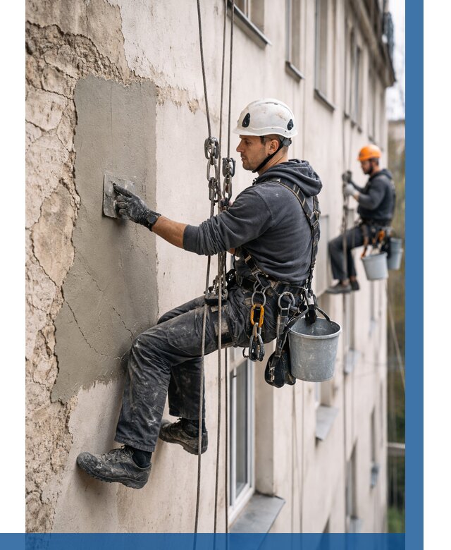 Восстановление штукатурки фасада в Ртищеве от 1226 р. | ВЫСОТНИК-Ртщ