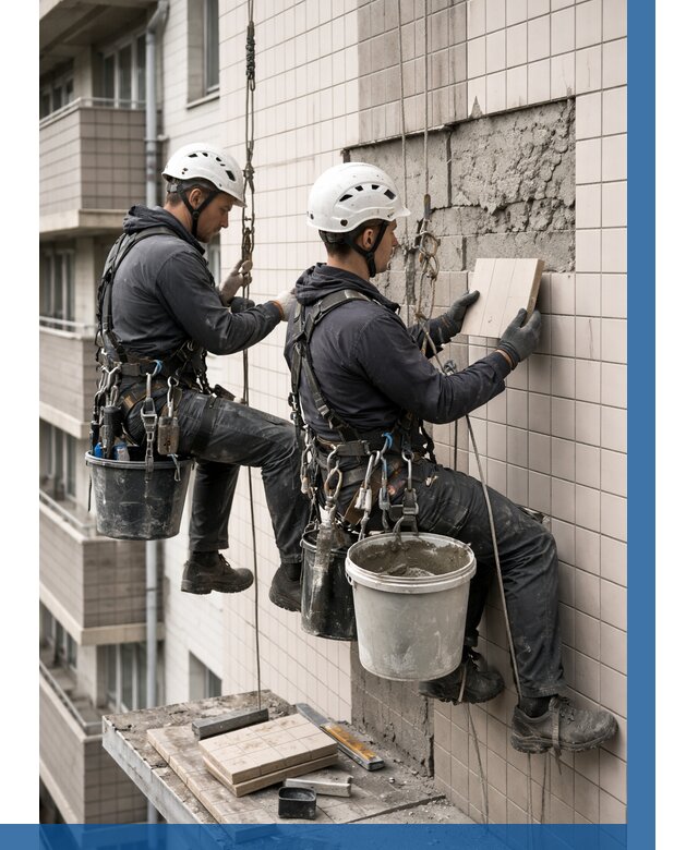 Ремонт облицовки фасада плиткой в Ртищеве от 1839 р. | ВЫСОТНИК-Ртщ