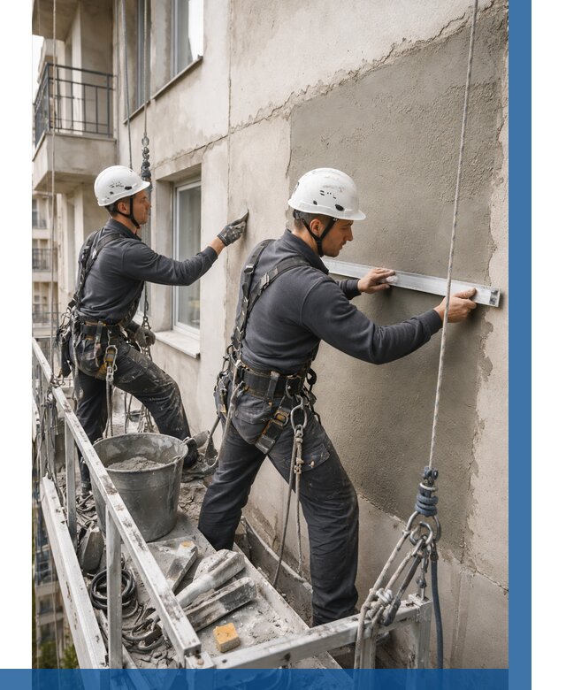 Штукатурка фасада на высоте в Ртищеве от 919 р. | ВЫСОТНИК-Ртщ