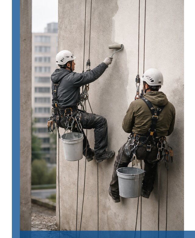 Покраска фасадов высотными альпинистами в Ртищеве с гарантией