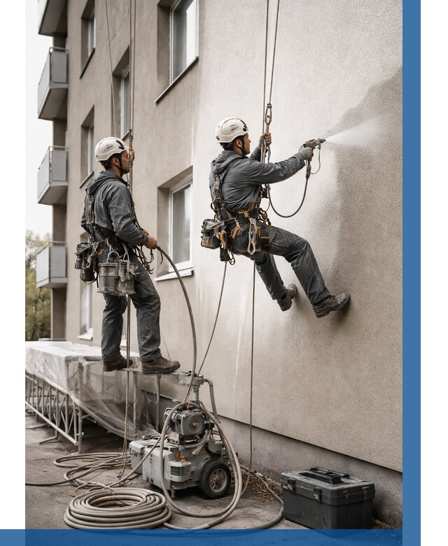 Безвоздушная покраска фасада в Ртищеве от 225 р/м² | ВЫСОТНИК-Ртщ