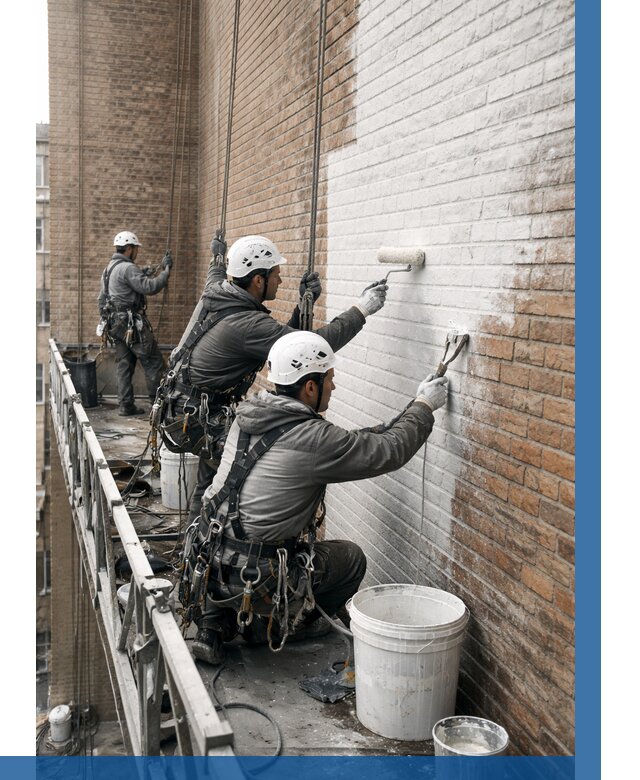 Покраска кирпичного фасада в Ртищеве от 358 р. | ВЫСОТНИК-Ртщ