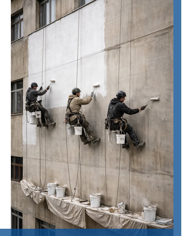 Покраска бетонного фасада в Ртищеве от 358 р за м2 | ВЫСОТНИК-Ртщ