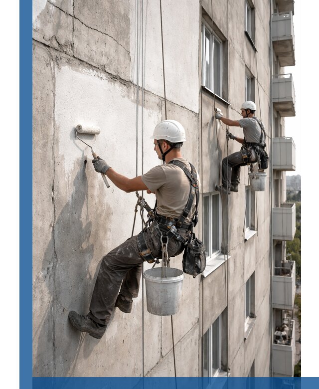 Покраска бетонного фасада в Ртищеве для жилых и промышленных объектов