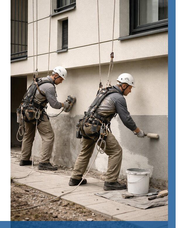 Окраска цоколя здания в Ртищеве от 460 р. под ключ | ВЫСОТНИК-Ртщ