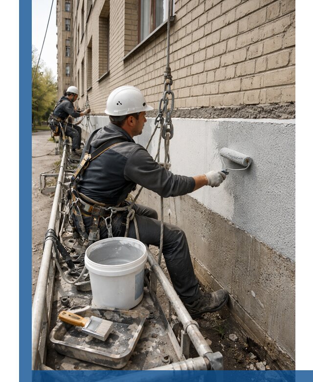 Окраска цоколя здания в Ртищеве профессионально и надежно