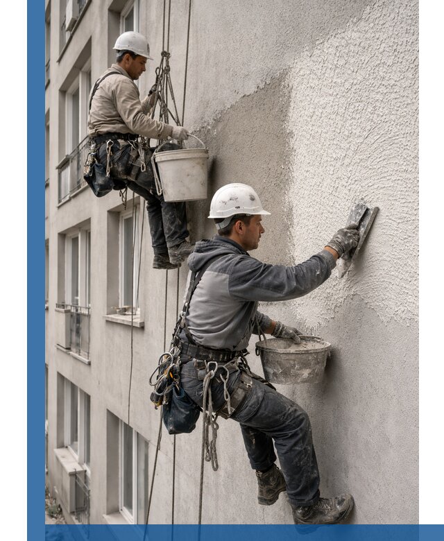 Нанесение декоративной штукатурки короед на фасад в Ртищеве