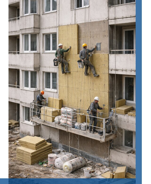 Утепление фасада минватой в Ртищеве от 1532 р. | ВЫСОТНИК-Ртщ