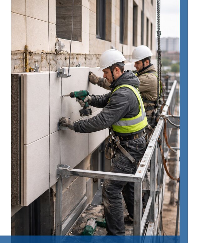 Монтаж фасадных термопанелей в Ртищеве от 1532 р. | ВЫСОТНИК-Ртщ