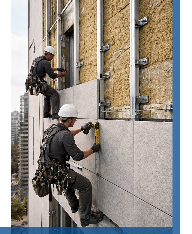 Монтаж вентилируемого фасада в Ртищеве от 3575 р. | ВЫСОТНИК-Ртщ