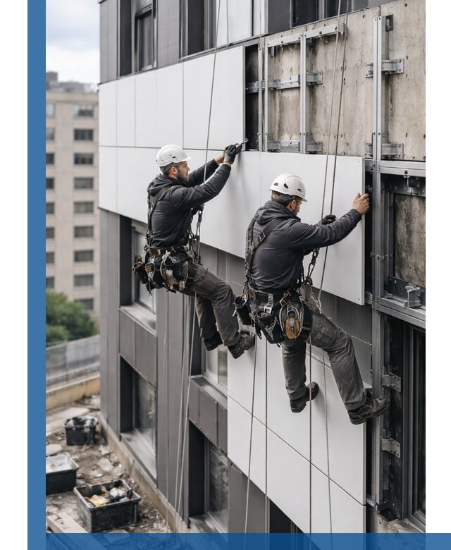 Монтаж композитных панелей фасада в Ртищеве под ключ