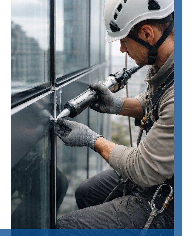 Герметизация стыков витража в Ртищеве от 1226 р. | ВЫСОТНИК-Ртщ