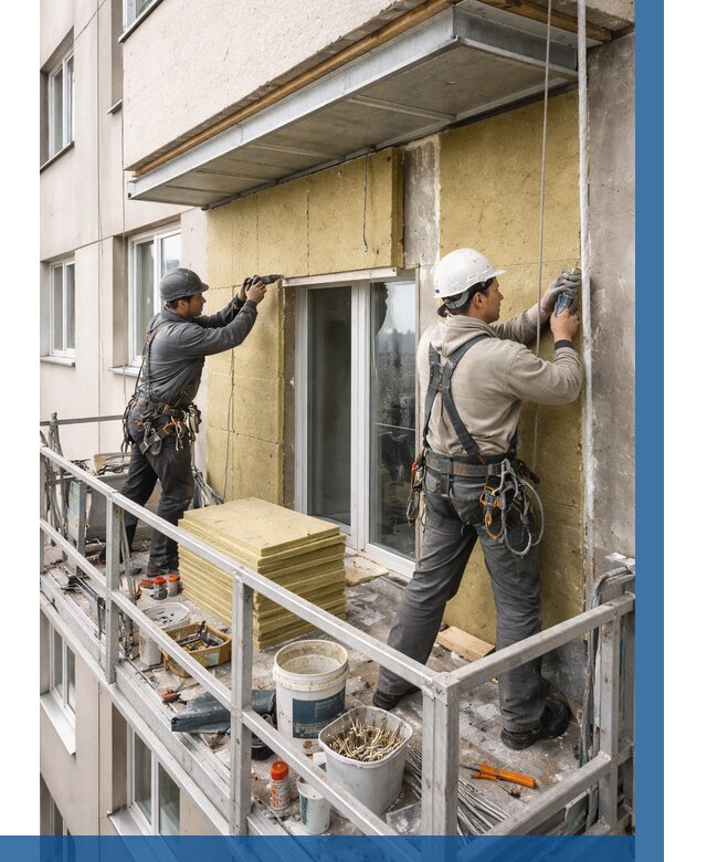 Утепление балкона снаружи в Ртищеве от 1634 р. под ключ ВЫСОТНИК-Ртщ