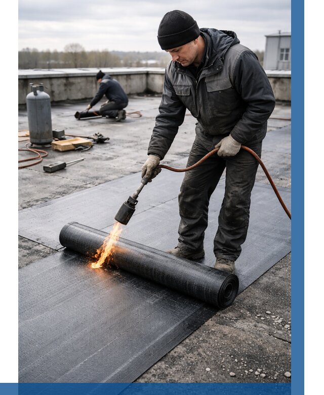 Ремонт наплавляемой кровли в Ртищеве от 715 р. | ВЫСОТНИК-Ртщ