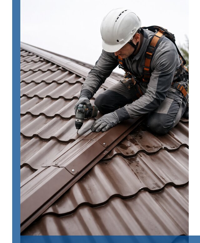 Ремонт металлочерепицы на крыше в Ртищеве профессионально