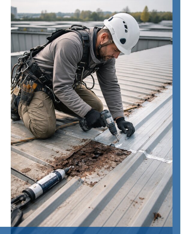 Ремонт профнастила на кровле в Ртищеве от 715 р. | ВЫСОТНИК-Ртщ