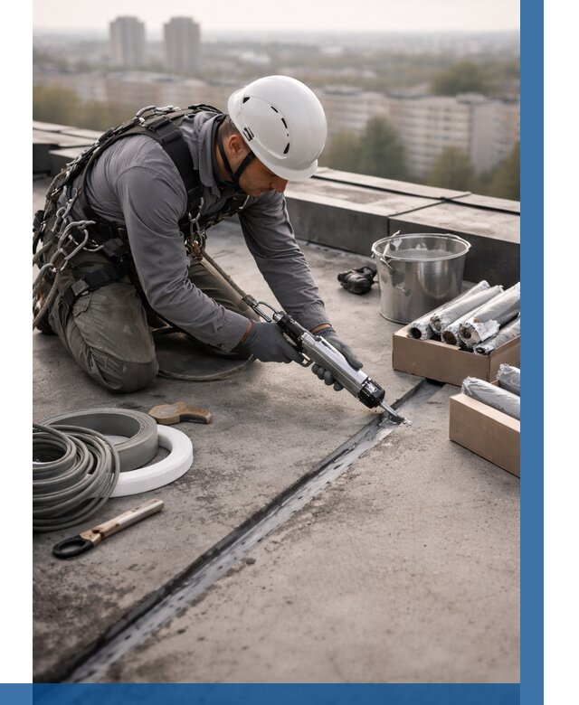 Герметизация швов кровли в Ртищеве от 460 р./м2 | ВЫСОТНИК-Ртщ