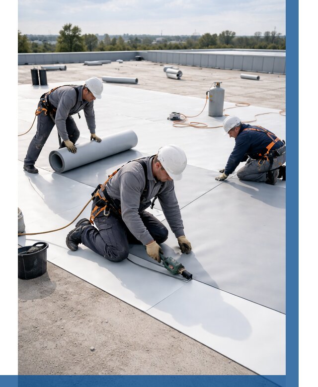 Монтаж мембранной кровли под ключ в Ртищеве от 1226 р. | ВЫСОТНИК-Ртщ