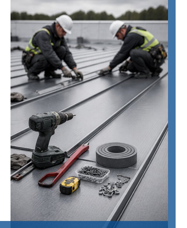 Монтаж фальцевой кровли в Ртищеве от 1839 р. | ВЫСОТНИК-Ртщ