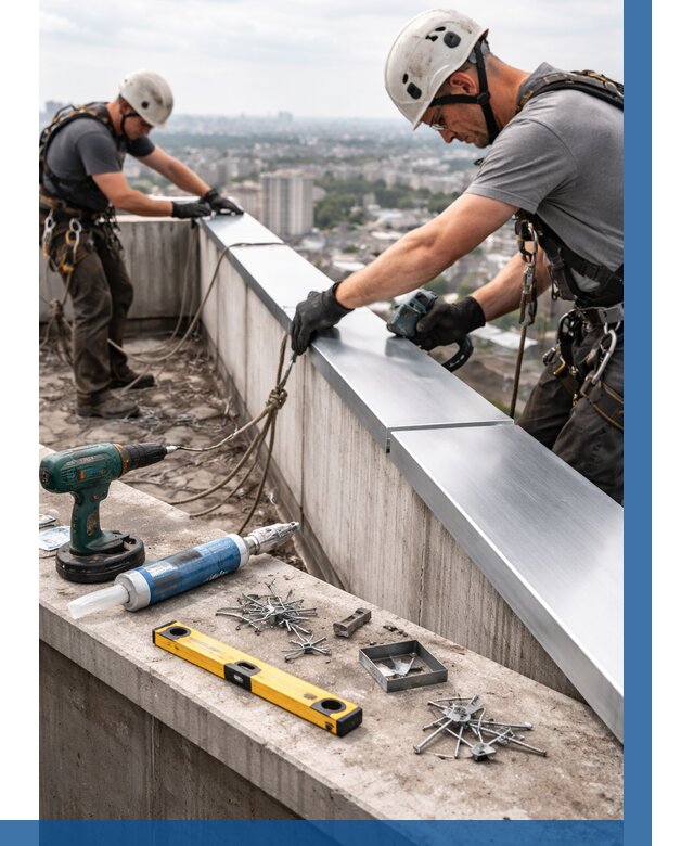 Монтаж парапетных крышек в Ртищеве от 817 р. | ВЫСОТНИК-Ртщ