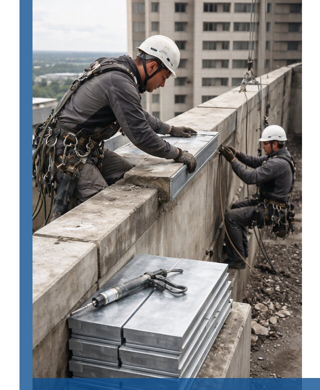 Замена парапетных крышек и установка новых в Ртищеве