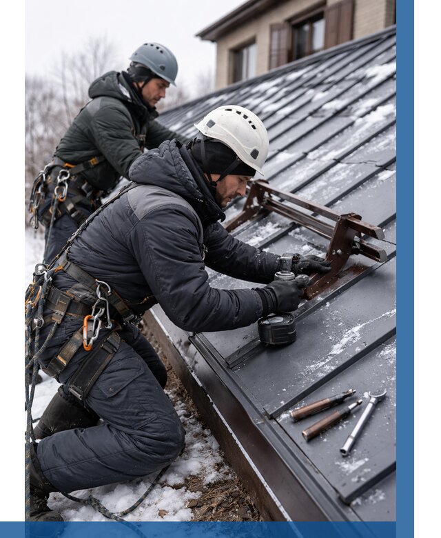 Монтаж снегозадержателей в Ртищеве от 460 р. | ВЫСОТНИК-Ртщ