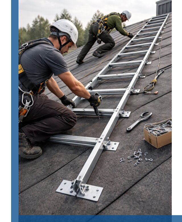 Профессиональный монтаж кровельной лестницы в Ртищеве под ключ