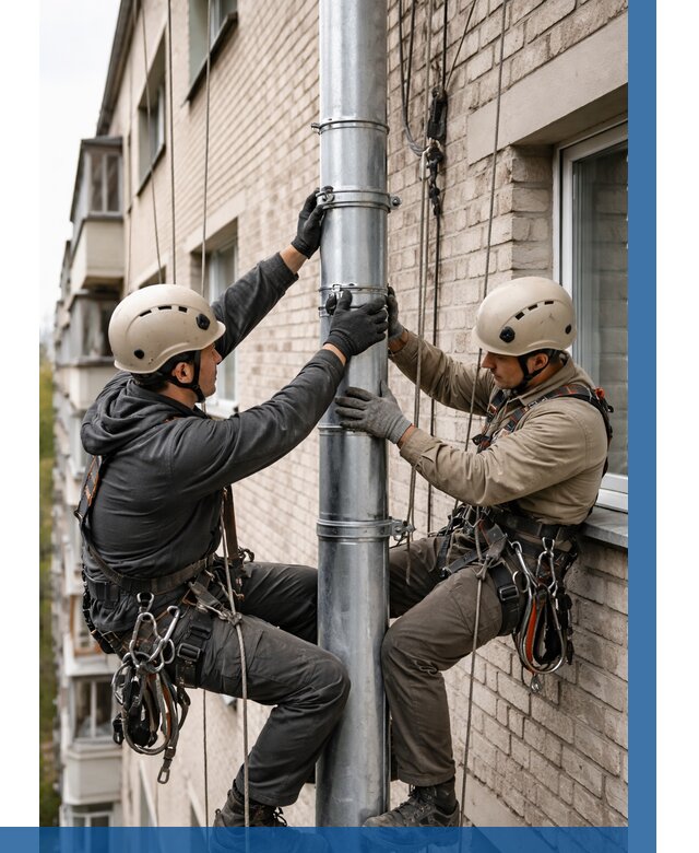 Замена водосточных труб в Ртищеве от 6640 р. | ВЫСОТНИК-Ртщ