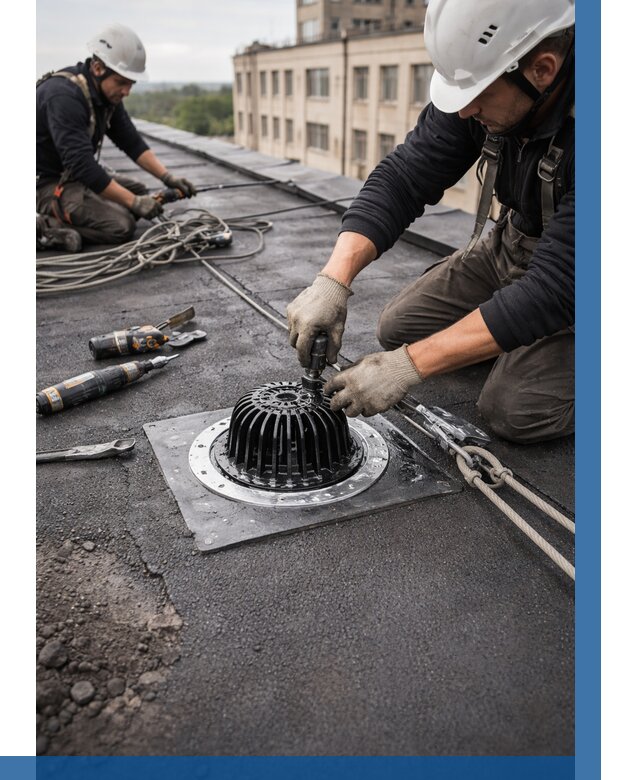 Установка водосточных воронок в Ртищеве цена от 3575 р. | ВЫСОТНИК-Ртщ