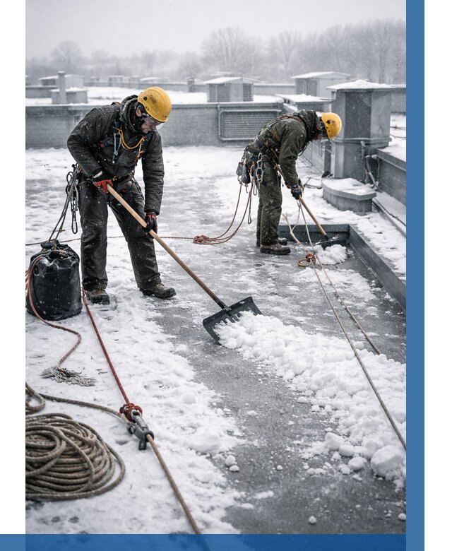 Очистка крыши от снега в Ртищеве от 7661 р. | ВЫСОТНИК-Ртщ