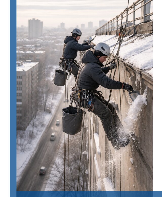 Очистка карнизов от снега в Ртищеве профессионально и безопасно