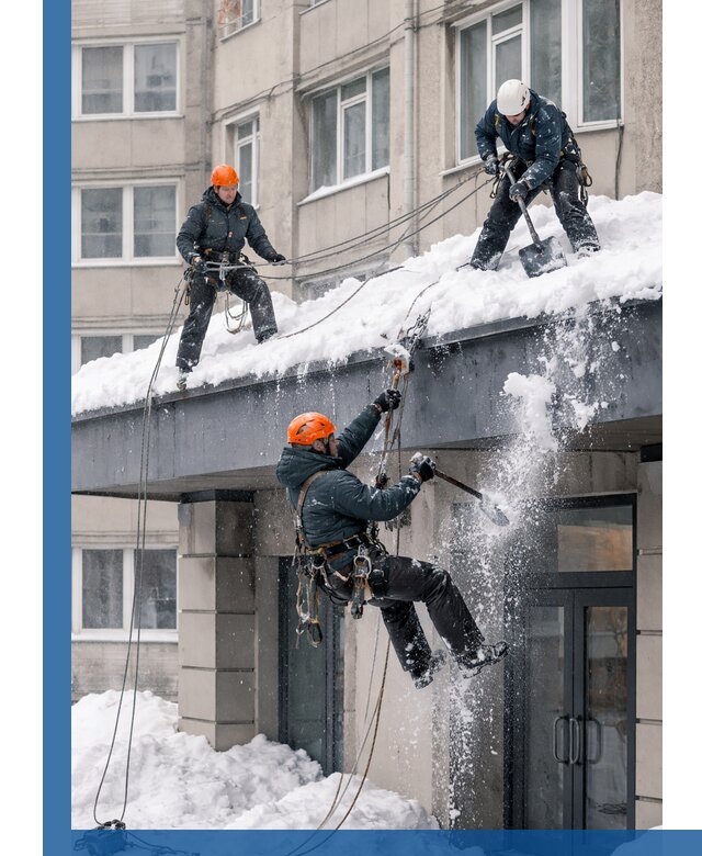 Безопасная очистка навесов от снега в Ртищеве круглогодично