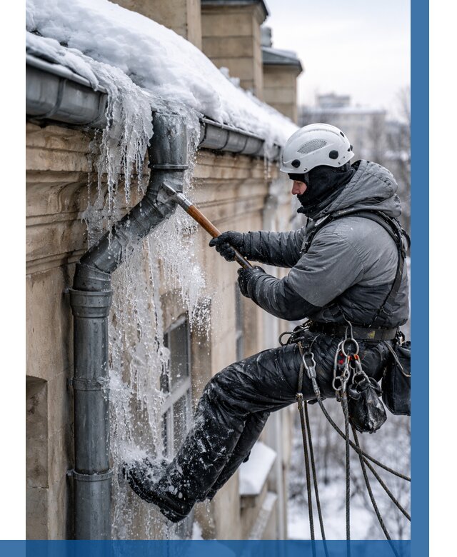 Очистка водостоков от льда в Ртищеве от 3575 р. | ВЫСОТНИК-Ртщ