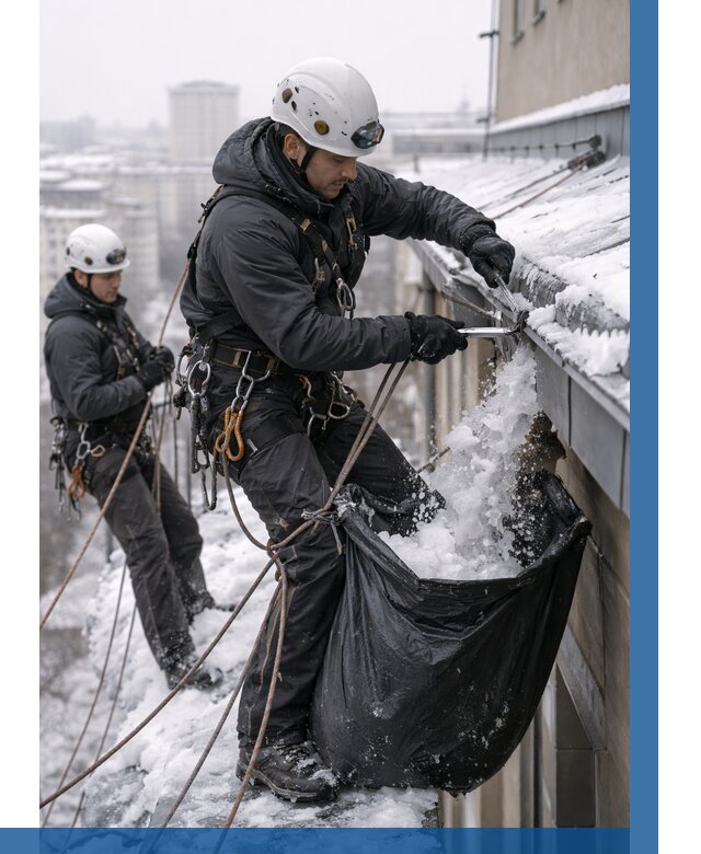 Аварийная очистка крыши в Ртищеве под ключ от 306 р. | ВЫСОТНИК-Ртщ