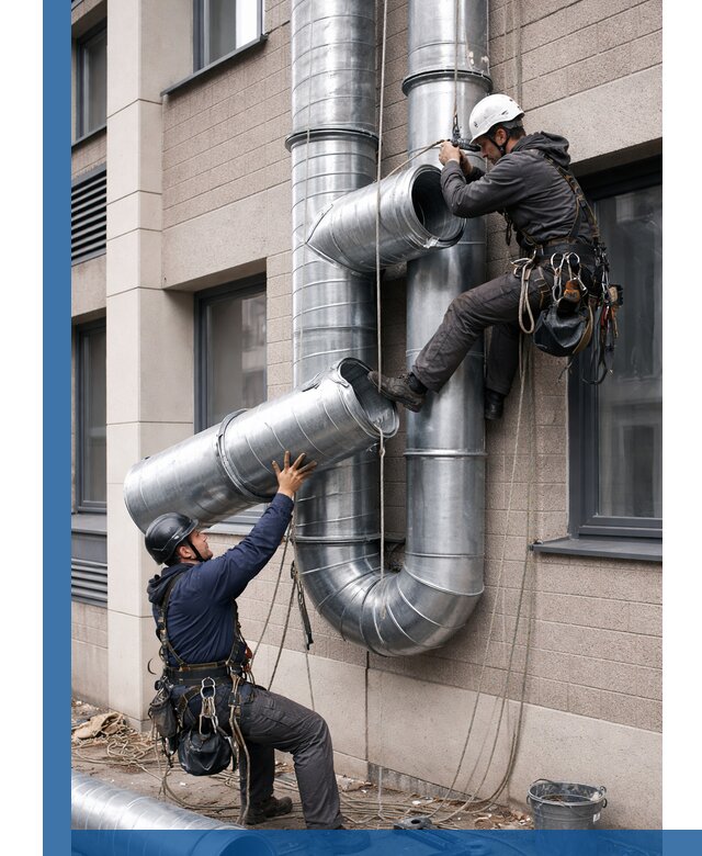 Монтаж фасадных воздуховодов в Ртищеве с герметизацией и крепежом