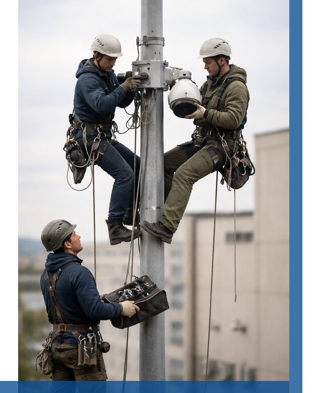 Установка видеокамер на мачте в Ртищеве от 8683 р. | ВЫСОТНИК-Ртщ