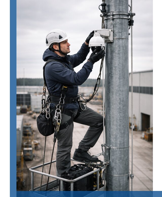 Профессиональная установка видеокамер на мачте в Ртищеве