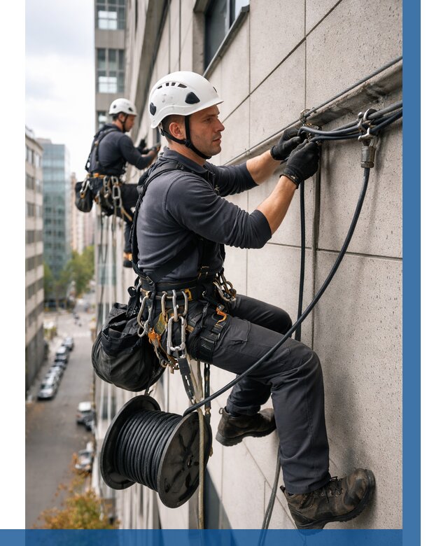 Прокладка кабеля по фасаду в Ртищеве от 358 р. | ВЫСОТНИК-Ртщ