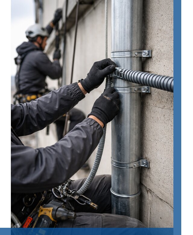 Монтаж гофры для кабеля в Ртищеве от 306 р. | ВЫСОТНИК-Ртщ