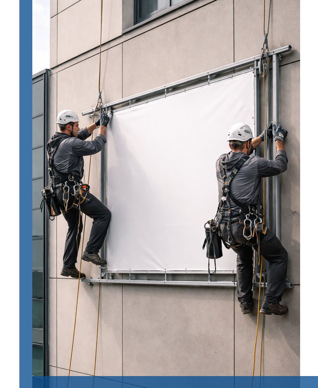 Монтаж наружной рекламной вывески в Ртищеве под ключ