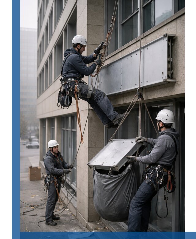 Демонтаж рекламной вывески с высотными работами в Ртищеве