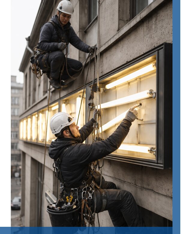 Замена ламп в вывеске в Ртищеве под ключ от 3575 р. | ВЫСОТНИК-Ртщ