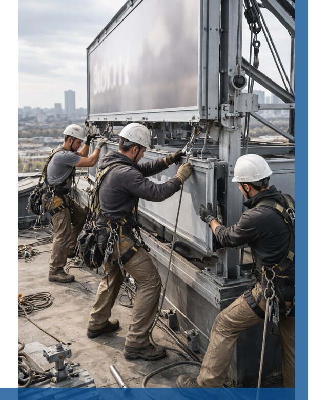 Монтаж крышной рекламной конструкции в Ртищеве от 61290 р.|ВЫСОТНИК-Ртщ