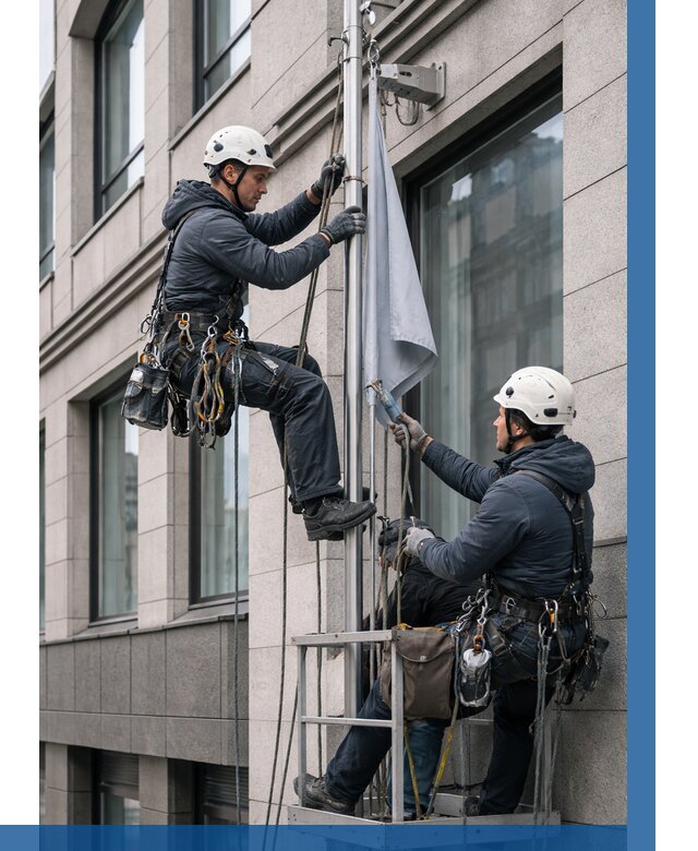 Установка флагов на фасаде в Ртищеве от 4597 р. | ВЫСОТНИК-Ртщ