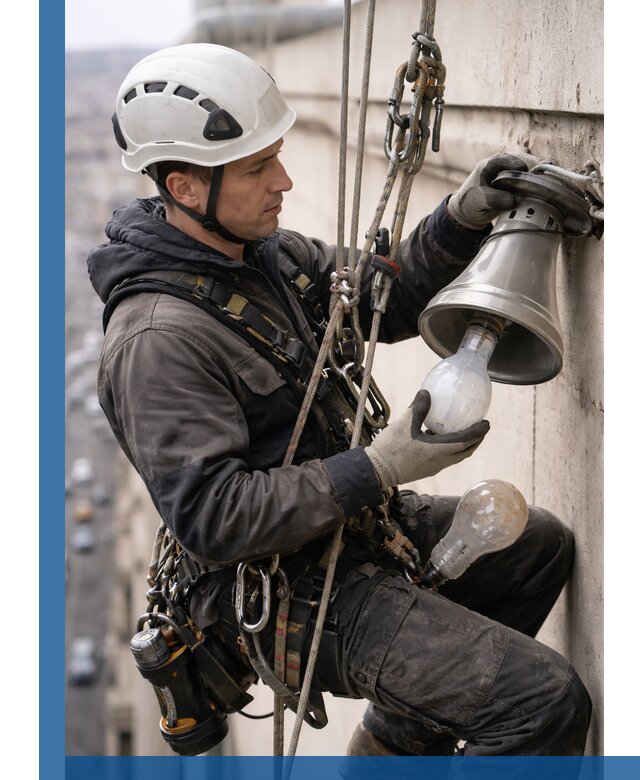 Замена ламп на высоте в Ртищеве профессионально и быстро